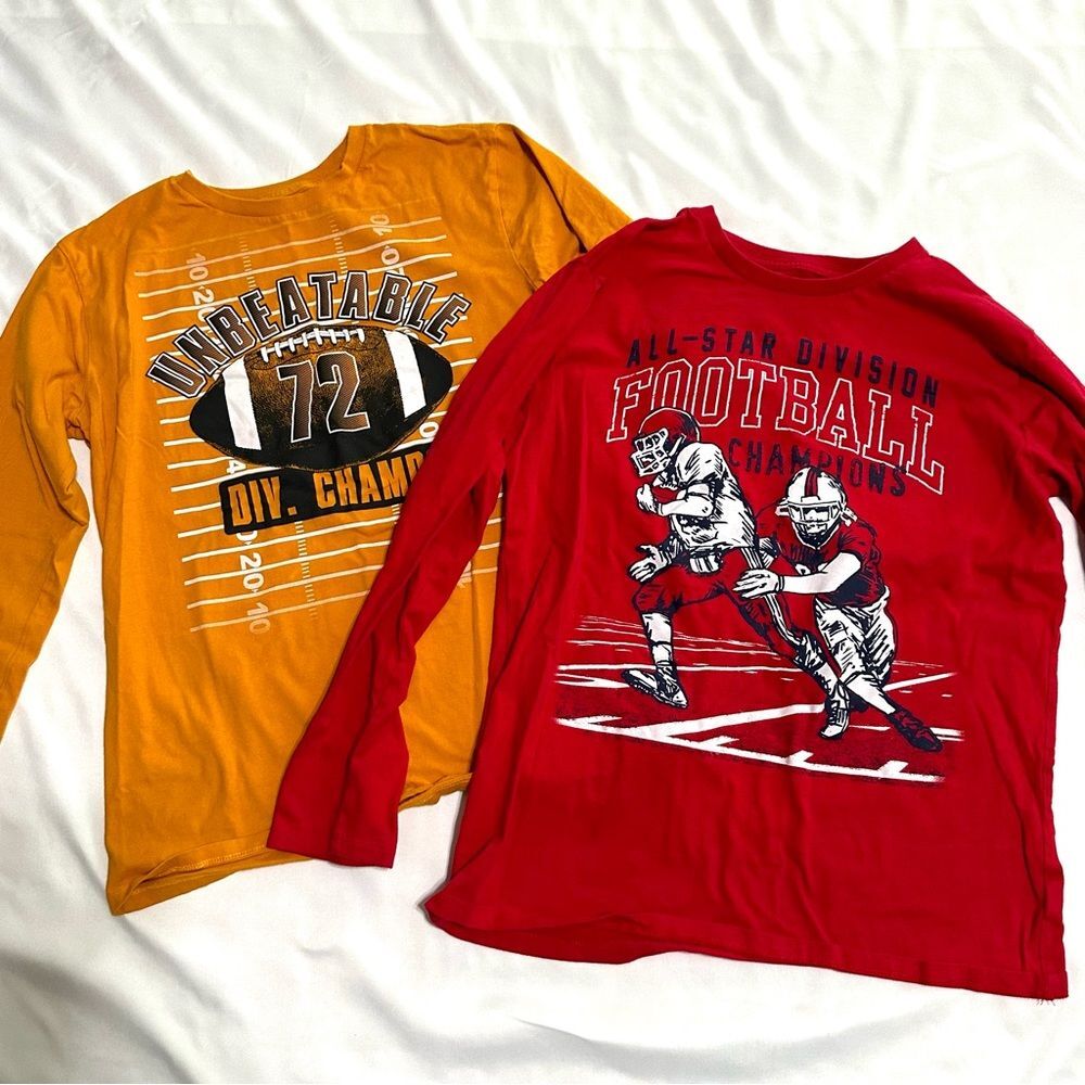 The Children’s Place Boys XXL set of 2 long sleeved tops football 216B4